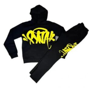 Syan World Black Tracksuit Yellow Logo