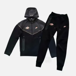 Syan World Black Tracksuit Yellow Logo