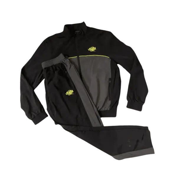 SYNAWORLD ‘SYNA LOGO’ SHELL – BLACK-GREY-YELLOW TRACKSUIT